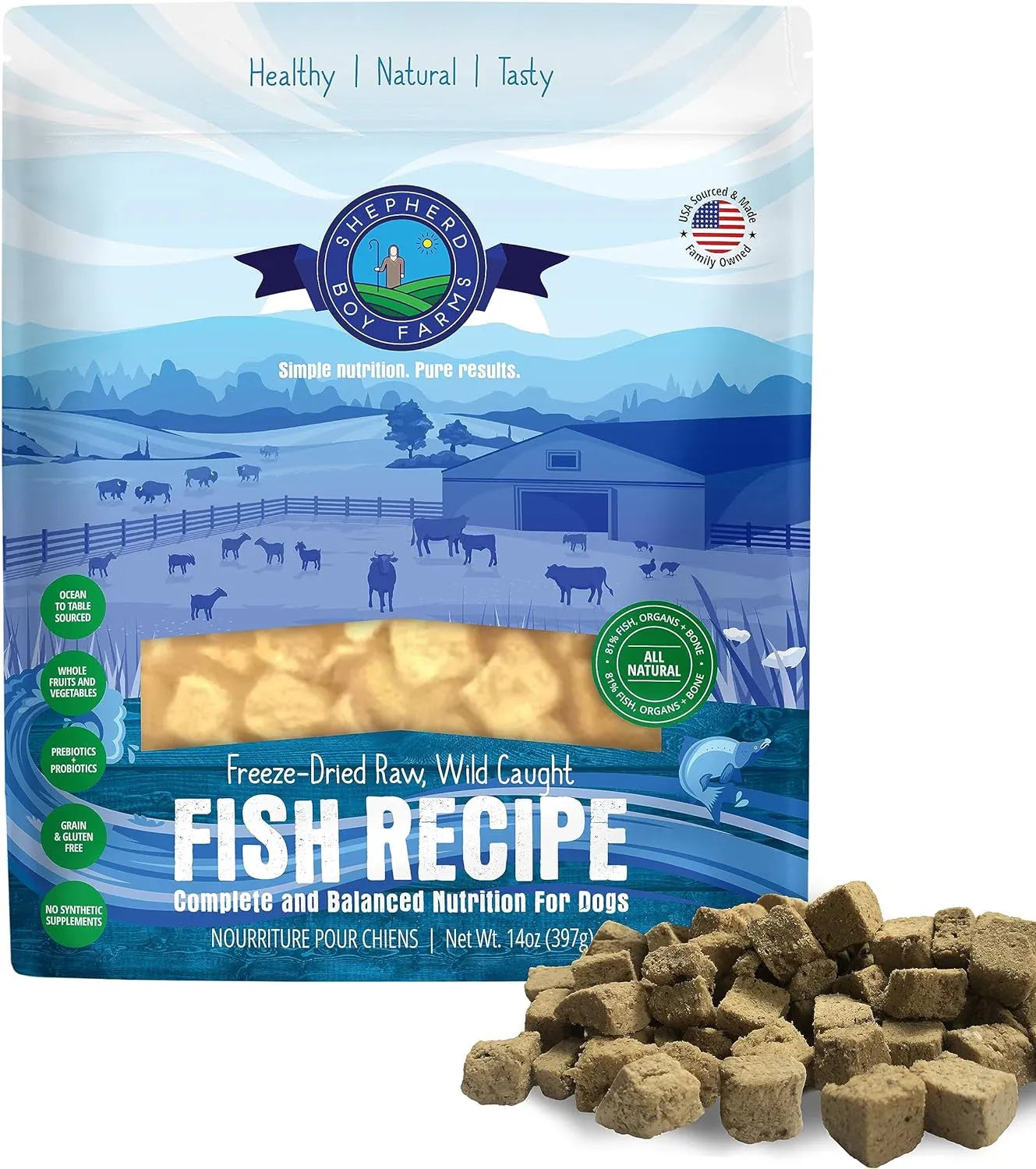 Shepherd Boy Farms Freeze Dried Raw Fish Recipe 14Oz/397G