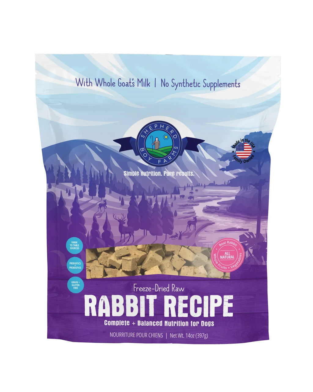 Shepherd Boy Farms Freeze Dried Raw Rabbit Recipe 14Oz/397G