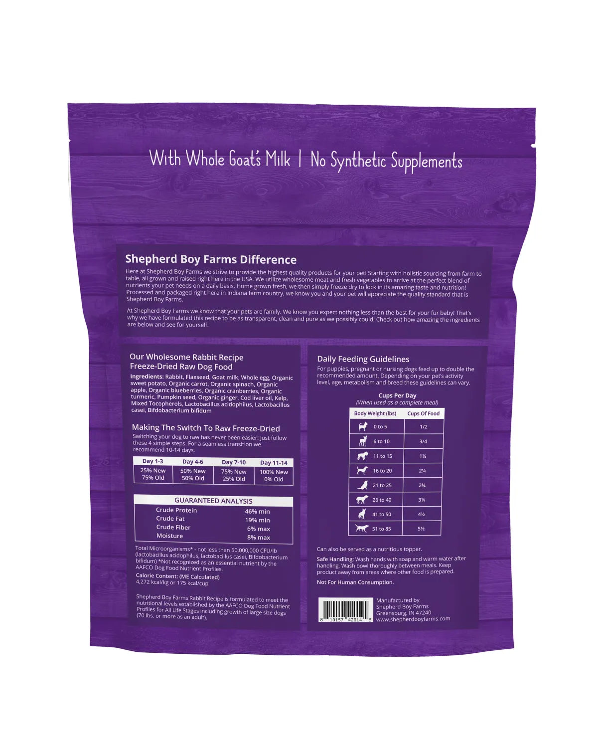 Shepherd Boy Farms Freeze Dried Raw Rabbit Recipe 14Oz/397G