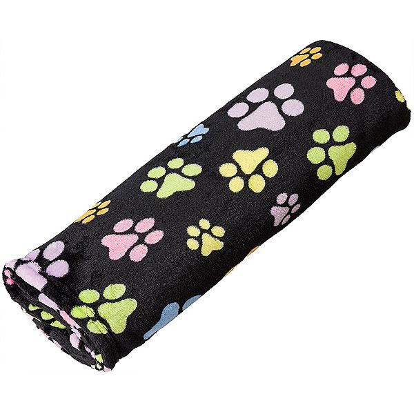 Spot Snuggler Blanket Bones & Paws Black 30"x40"
