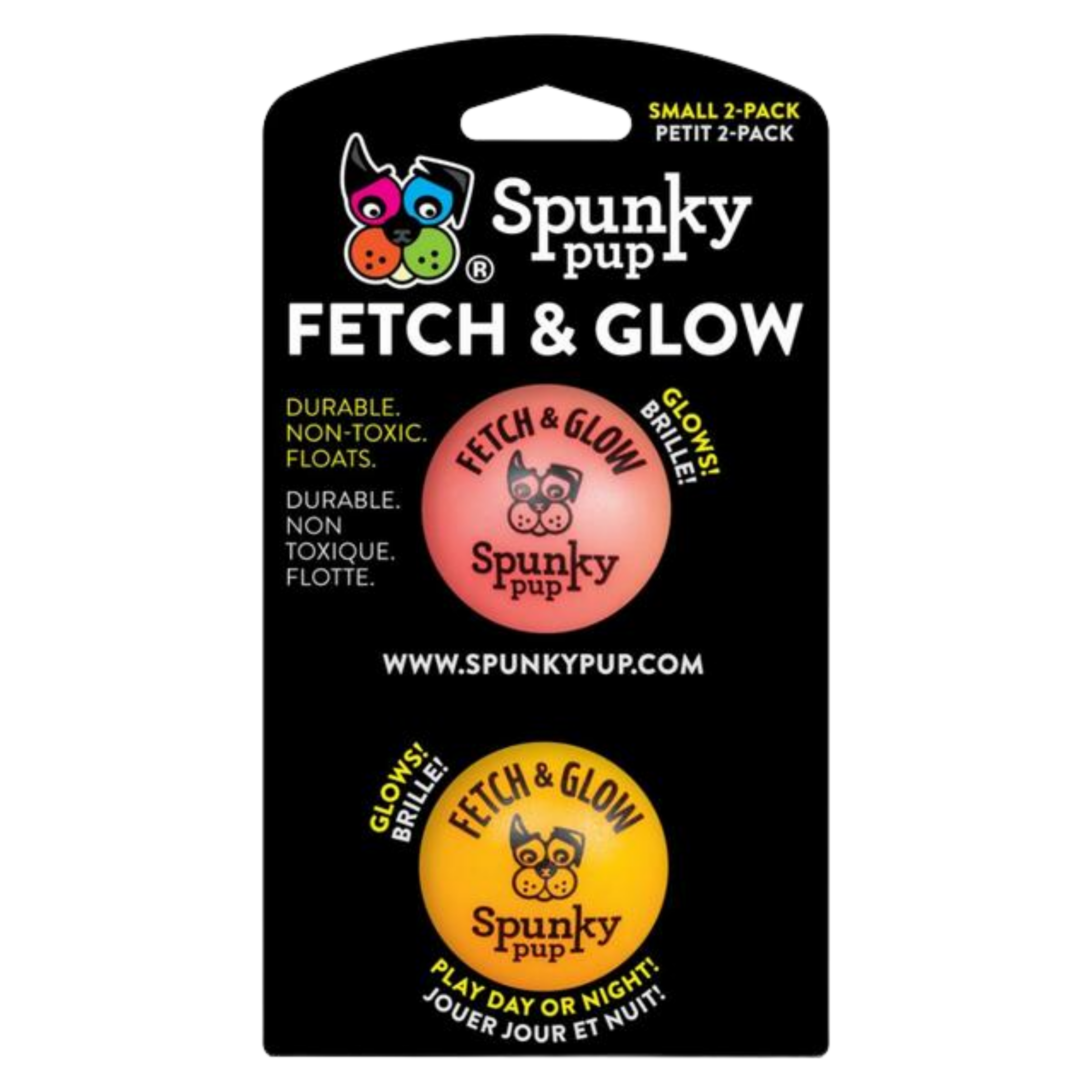 Spunky Pup Fetch & Glow Small 2Pk