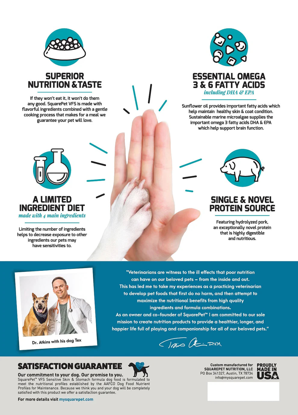 Square Pet Vfs Skin & Digestive Support 4.4Lb/2Kg