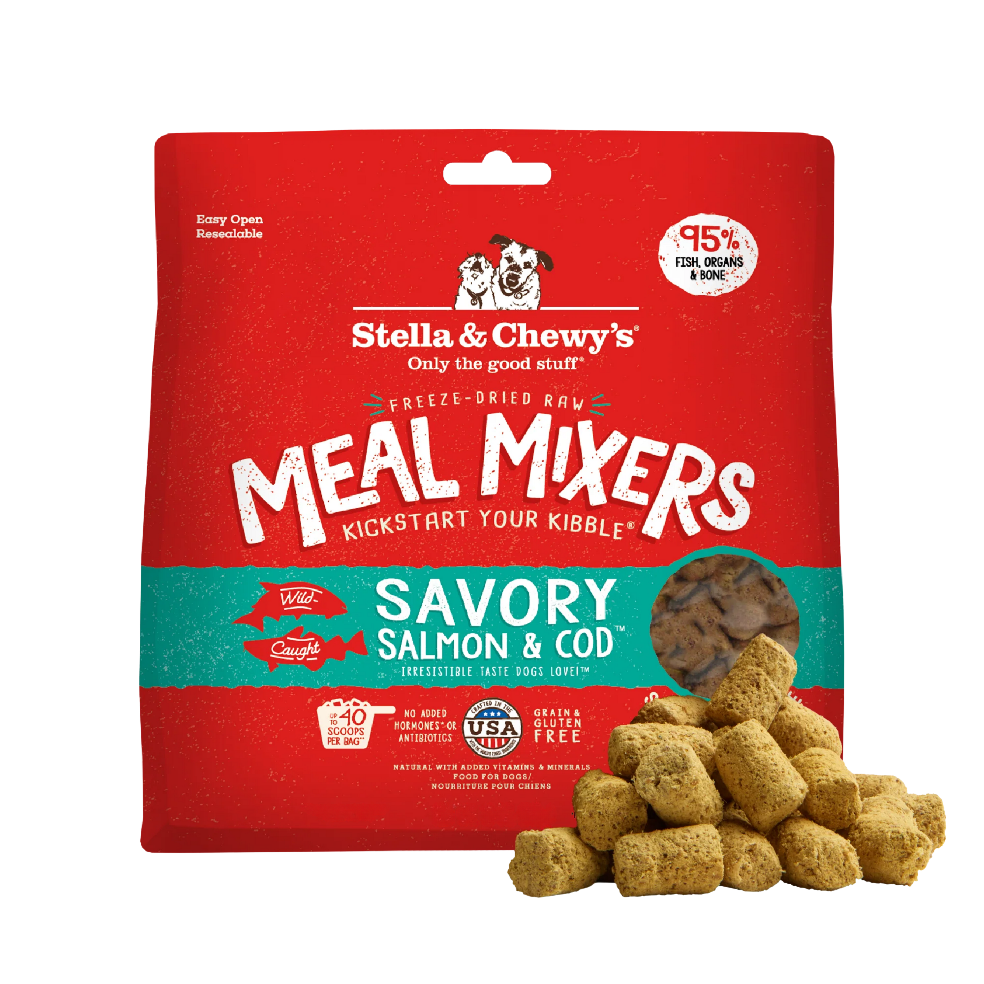 Stella & Chewy Dog Freeze Dried Meal Mixers Savory Salmon & Cod 18oz/510g