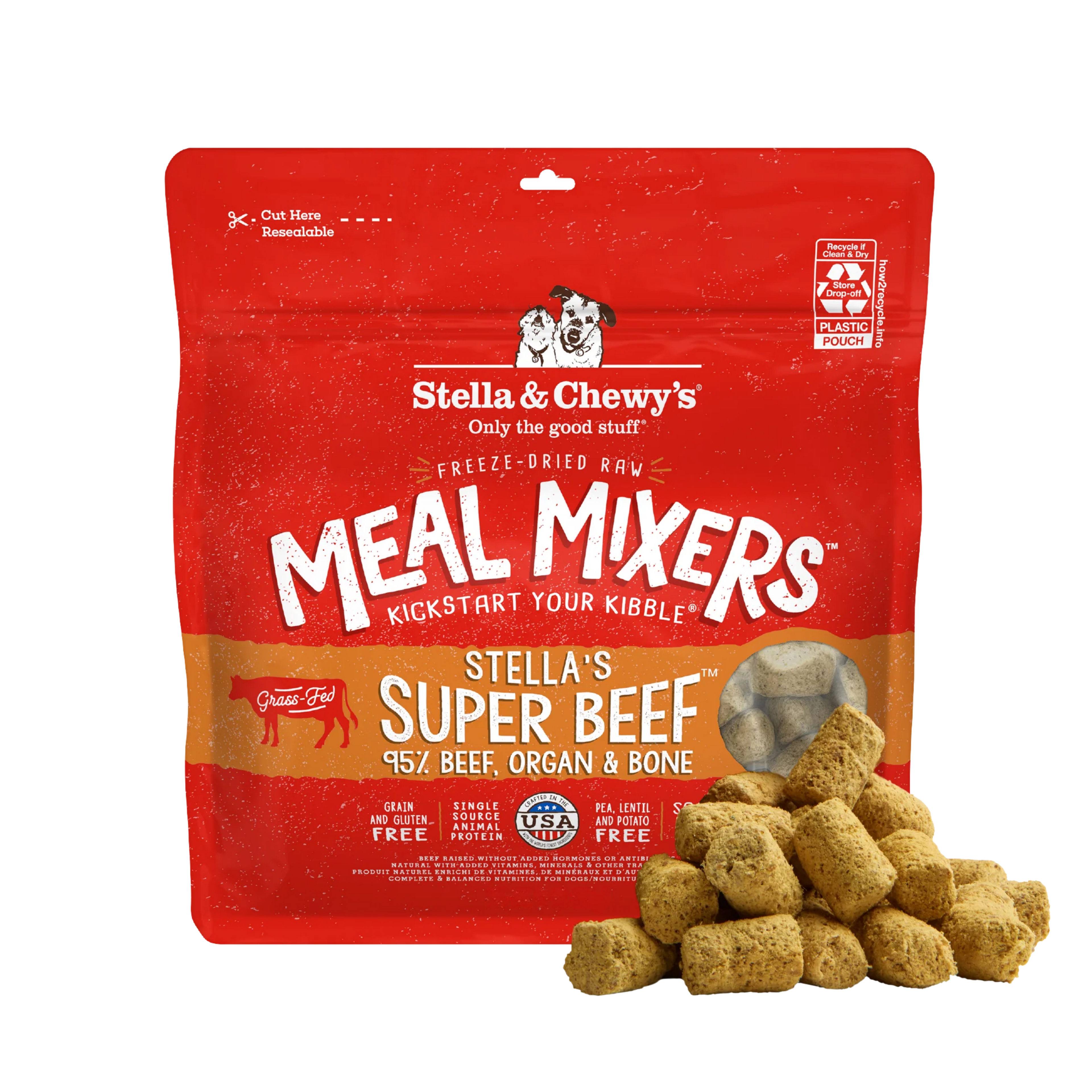Stella & Chewy Dog Freeze Dried Meal Mixers Super Beef 18Oz/510G
