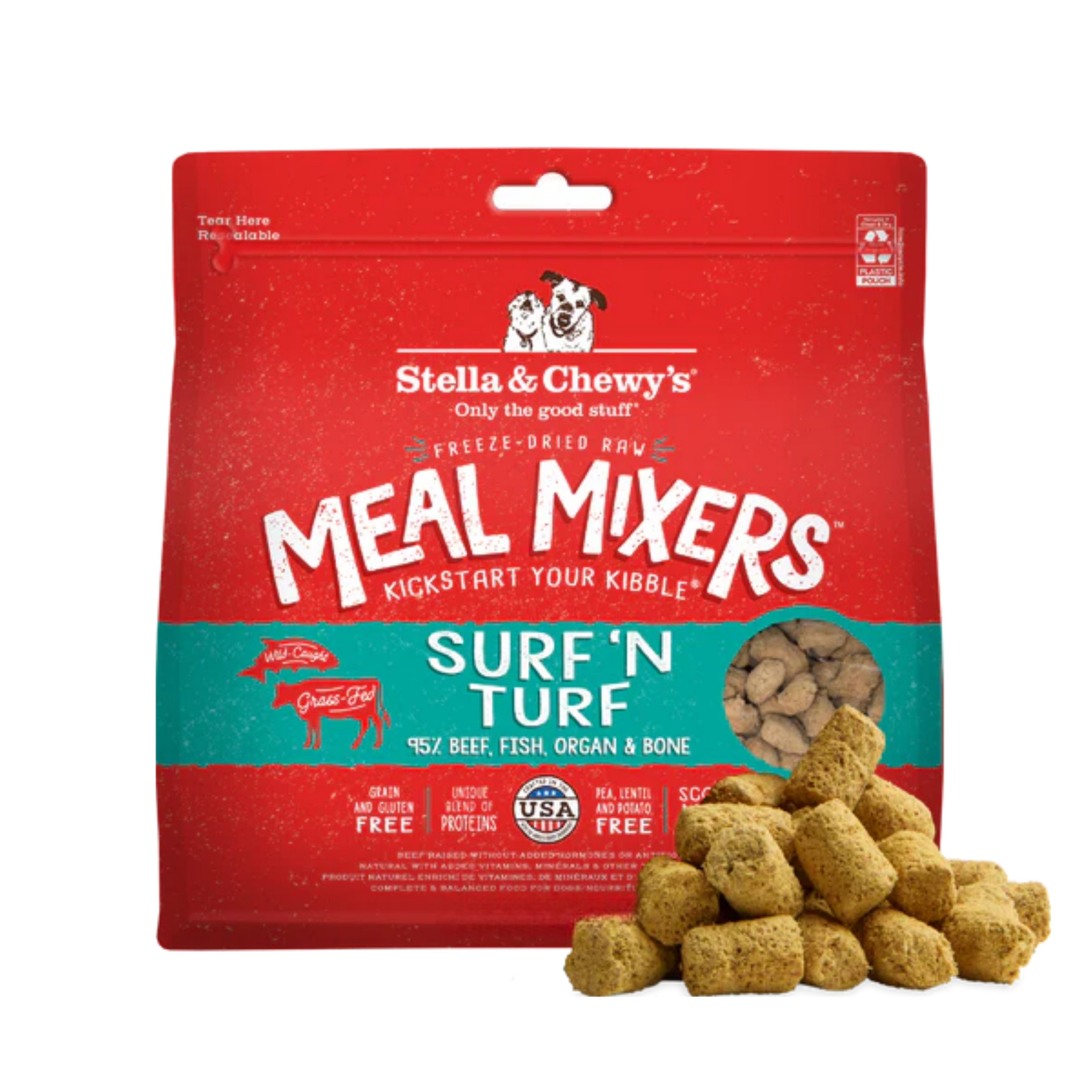 Stella & Chewy Dog Freeze Dried Meal Mixers Surf & Turf 8oz/226g