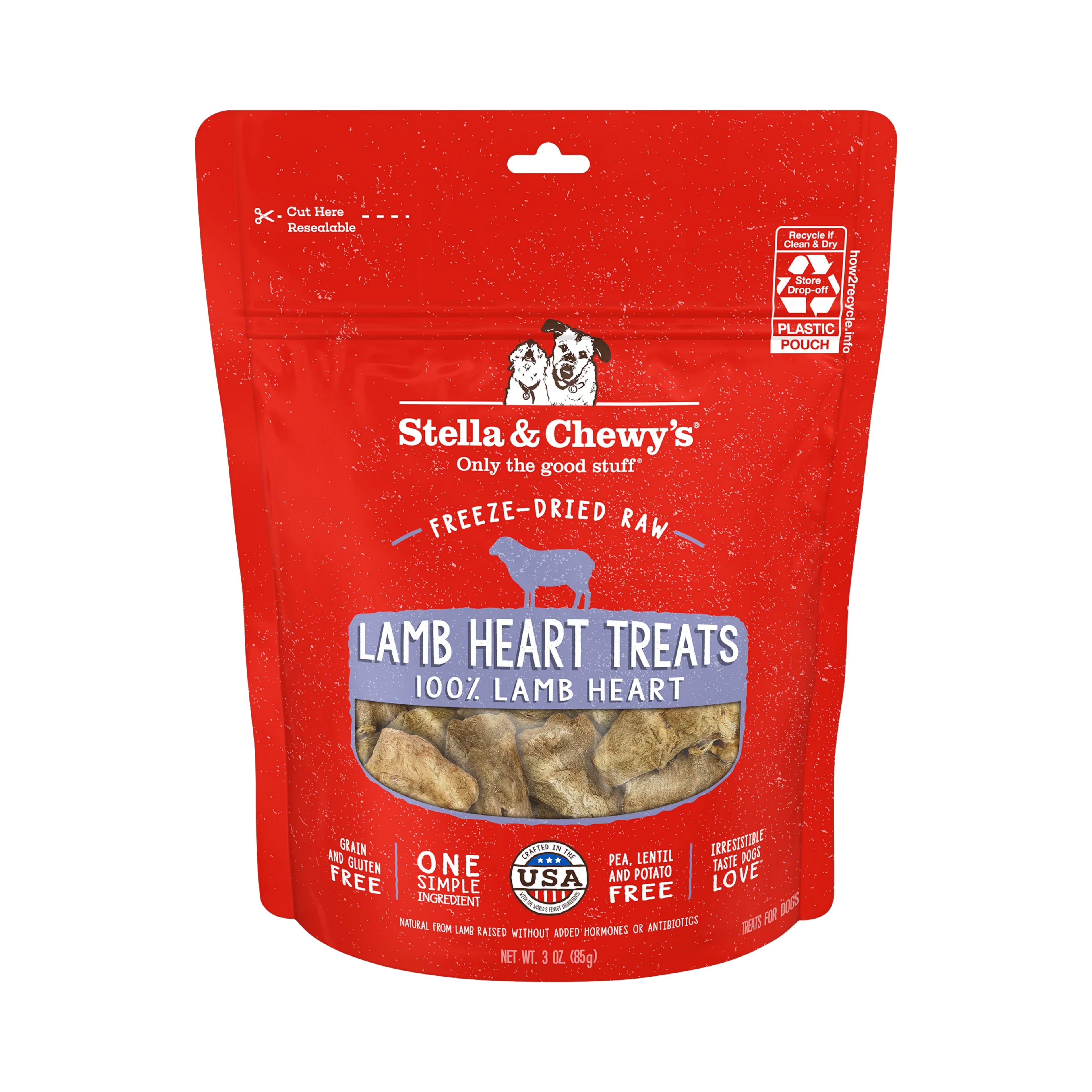 Stella & Chewy Freeze Dried Lamb Hearts 3oz