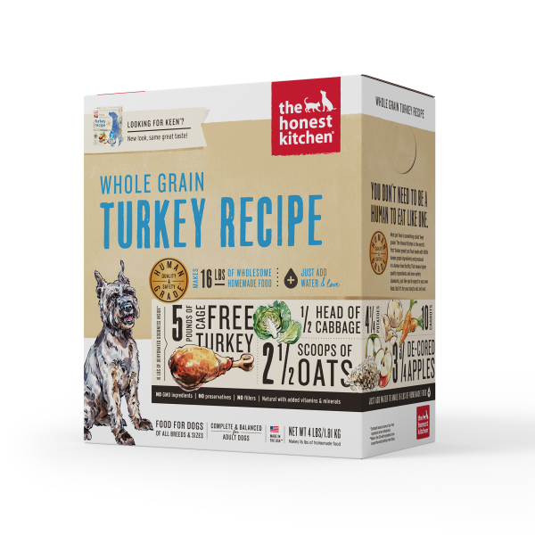 The Honest Kitchen Dehydrated Whole Grain Turkey Recipe 4Lb