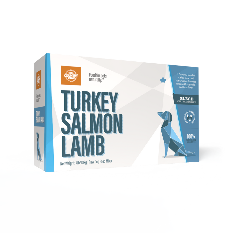 Big Country Raw Pure Turkey, Salmon & Lamb Blend 4Lb/1.8Kg