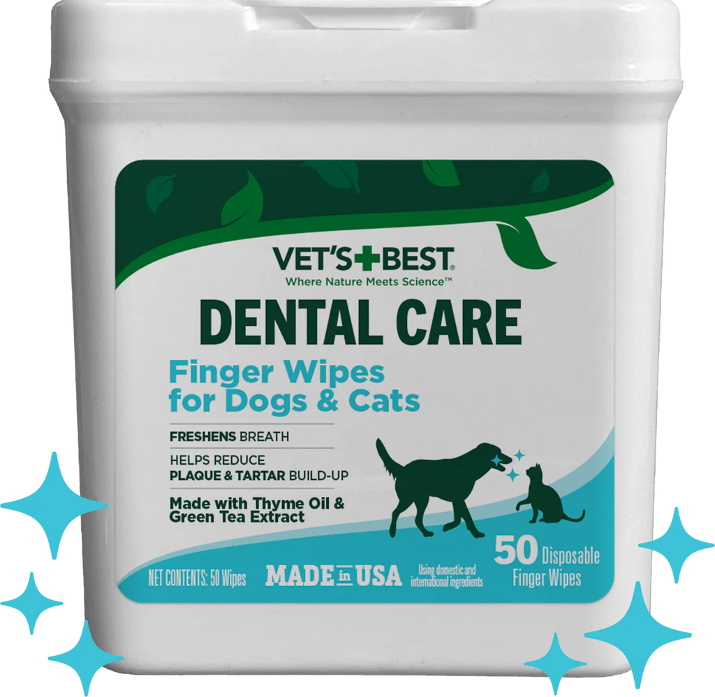 Vet's Best Dental Dog & Cat Finger Wipes 50ct