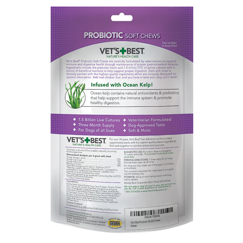 Vet'S Best Dog  Probiotic Soft Chews 30Ct 4.2Oz/120G