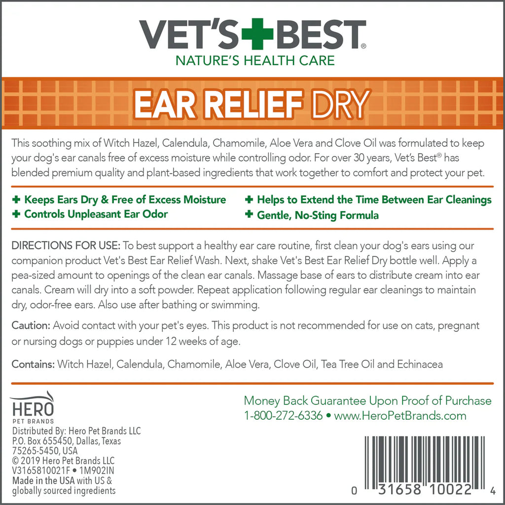Vet's Best Ear Relief Dry 4oz