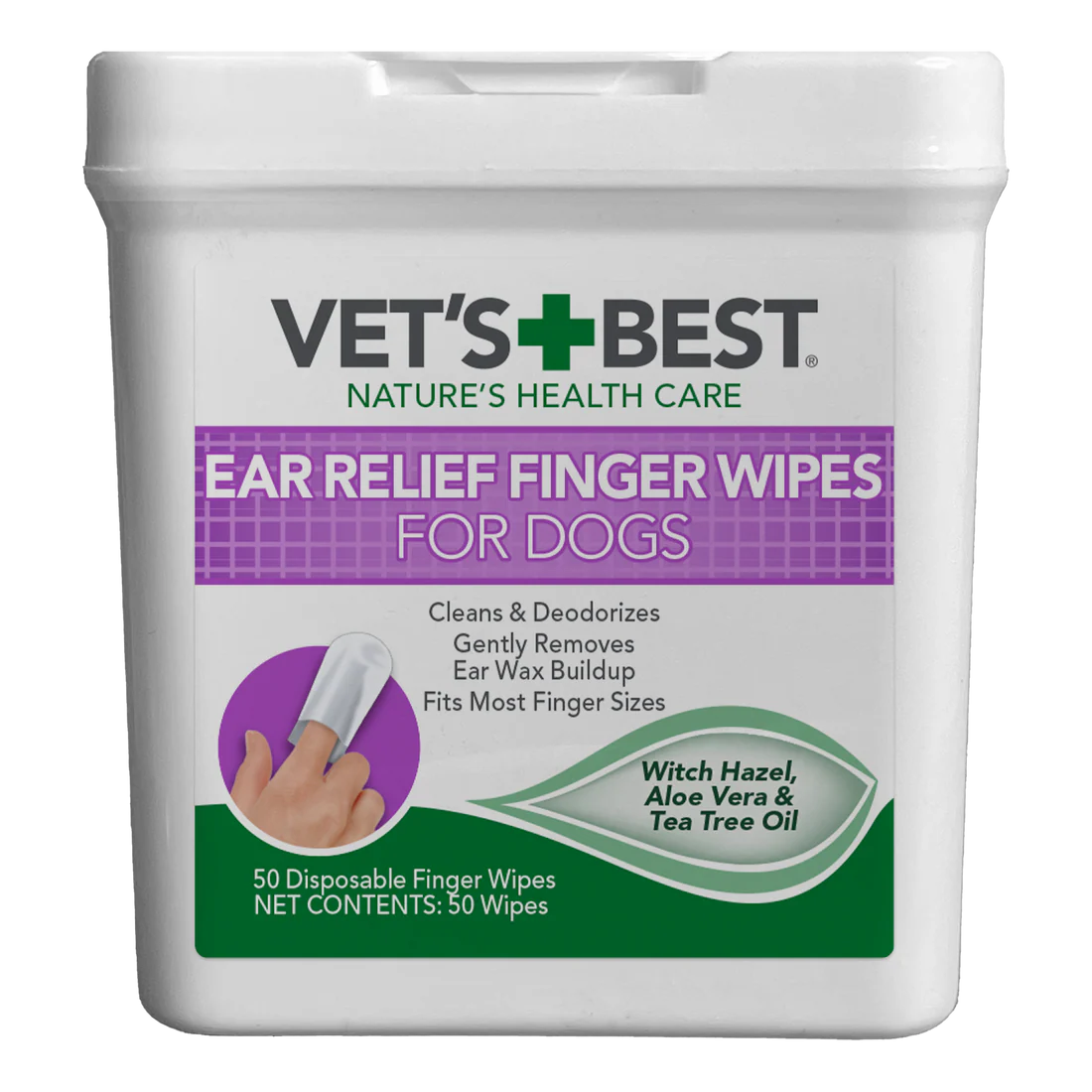 Vet's Best Ear Relief Finger Wipes For Dogs 50ct