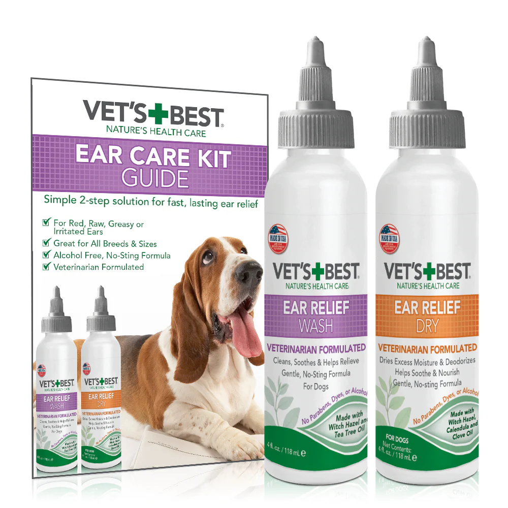 Vet'S Best Ear Relief Wash & Dry 2Pk