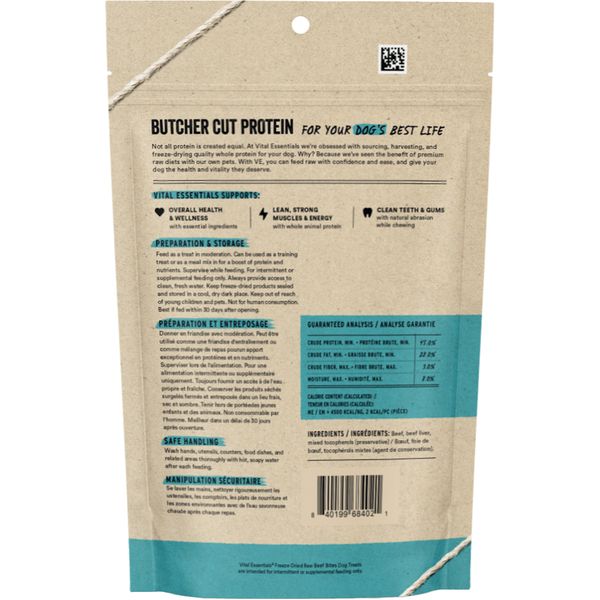 Vital Essentials Freeze Dried Beef Bites 2.5Oz