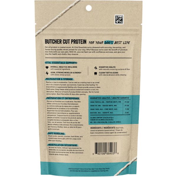 Vital Essentials Freeze Dried Beef Tripe Bites 2.3oz