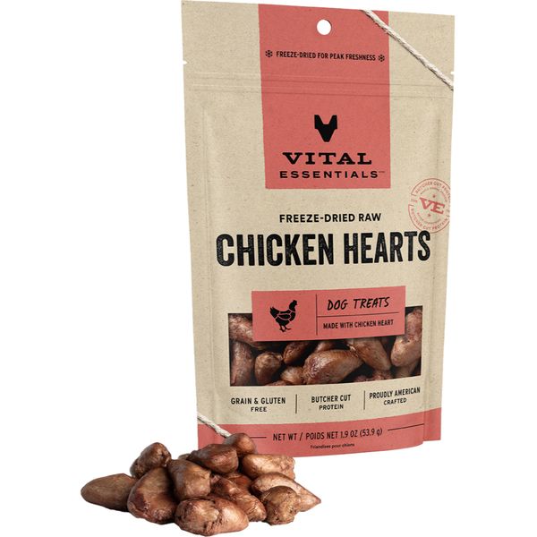 Vital Essentials Freeze Dried Chicken Hearts 1.9Oz