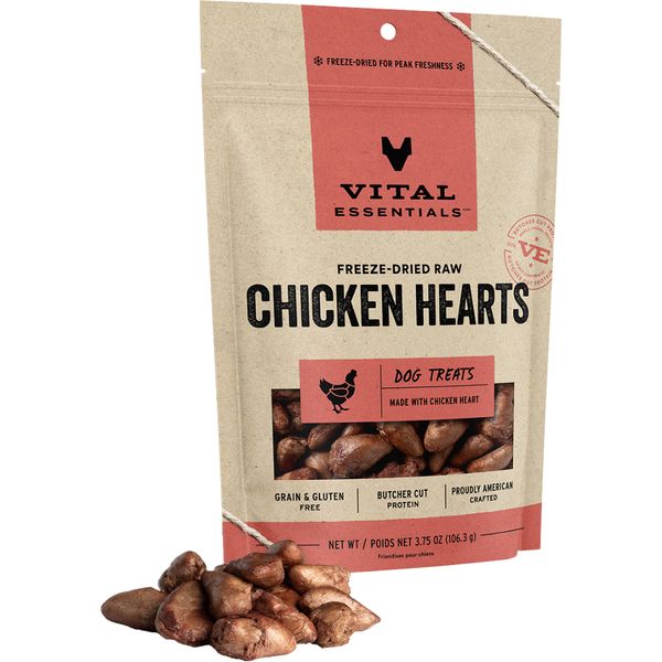 Vital Essentials Freeze Dried Chicken Hearts 3.75Oz