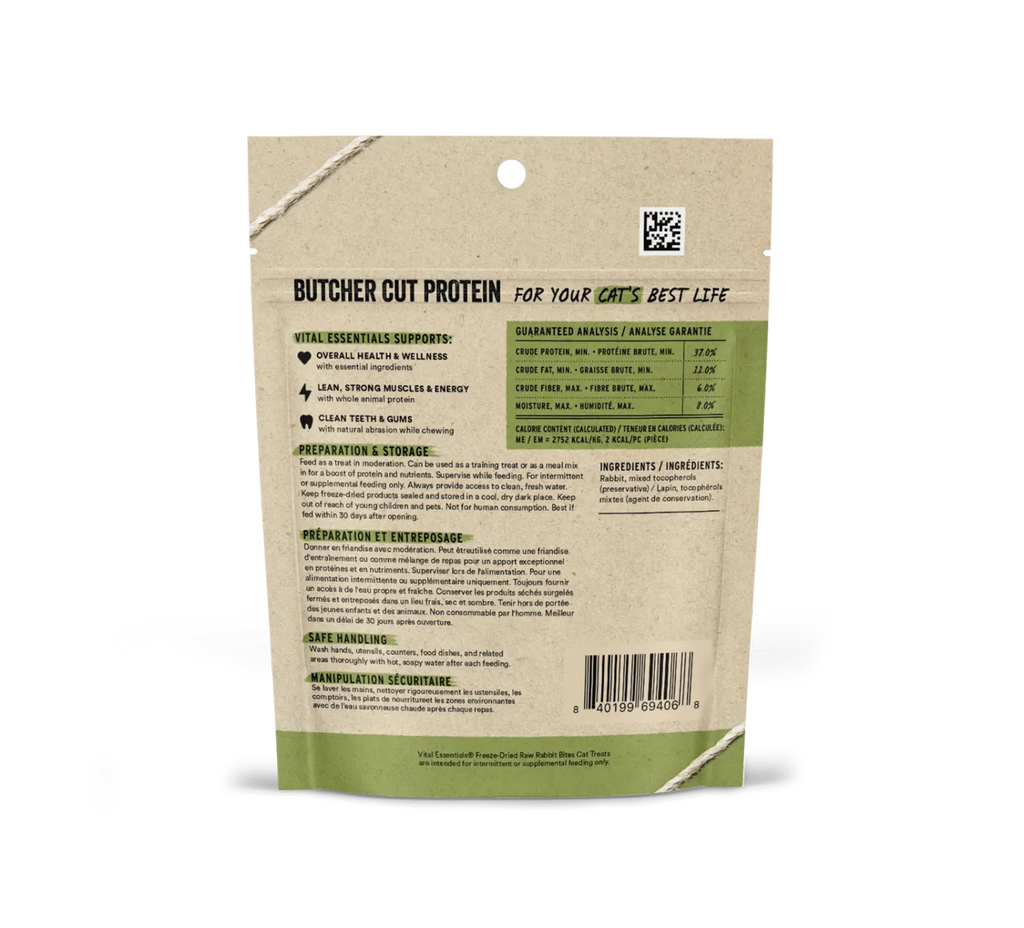 Vital Essentials Freeze Dried Rabbit Bites 0.9Oz