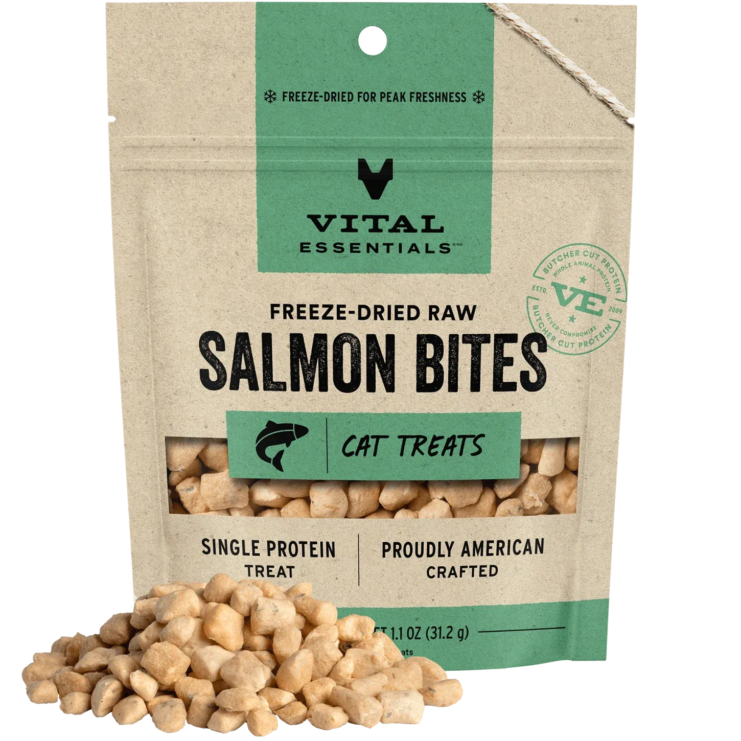 Vital Essentials Freeze Dried Salmon Bites 0.9Oz