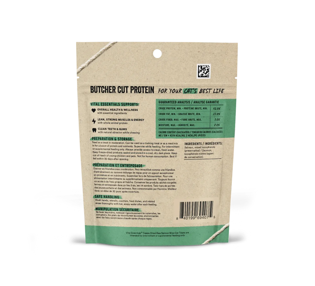 Vital Essentials Freeze Dried Salmon Bites 0.9Oz