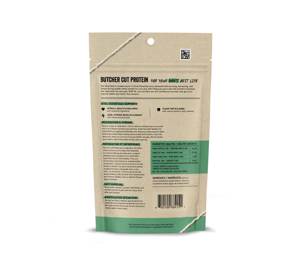 Vital Essentials Freeze Dried Salmon Bites 5Oz