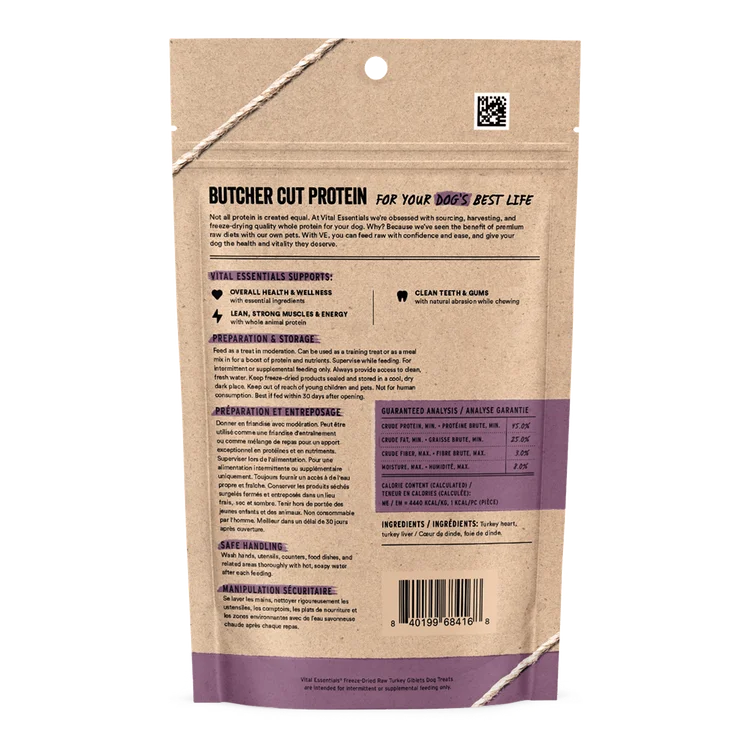 Vital Essentials Freeze Dried Turkey Giblets 2.0oz