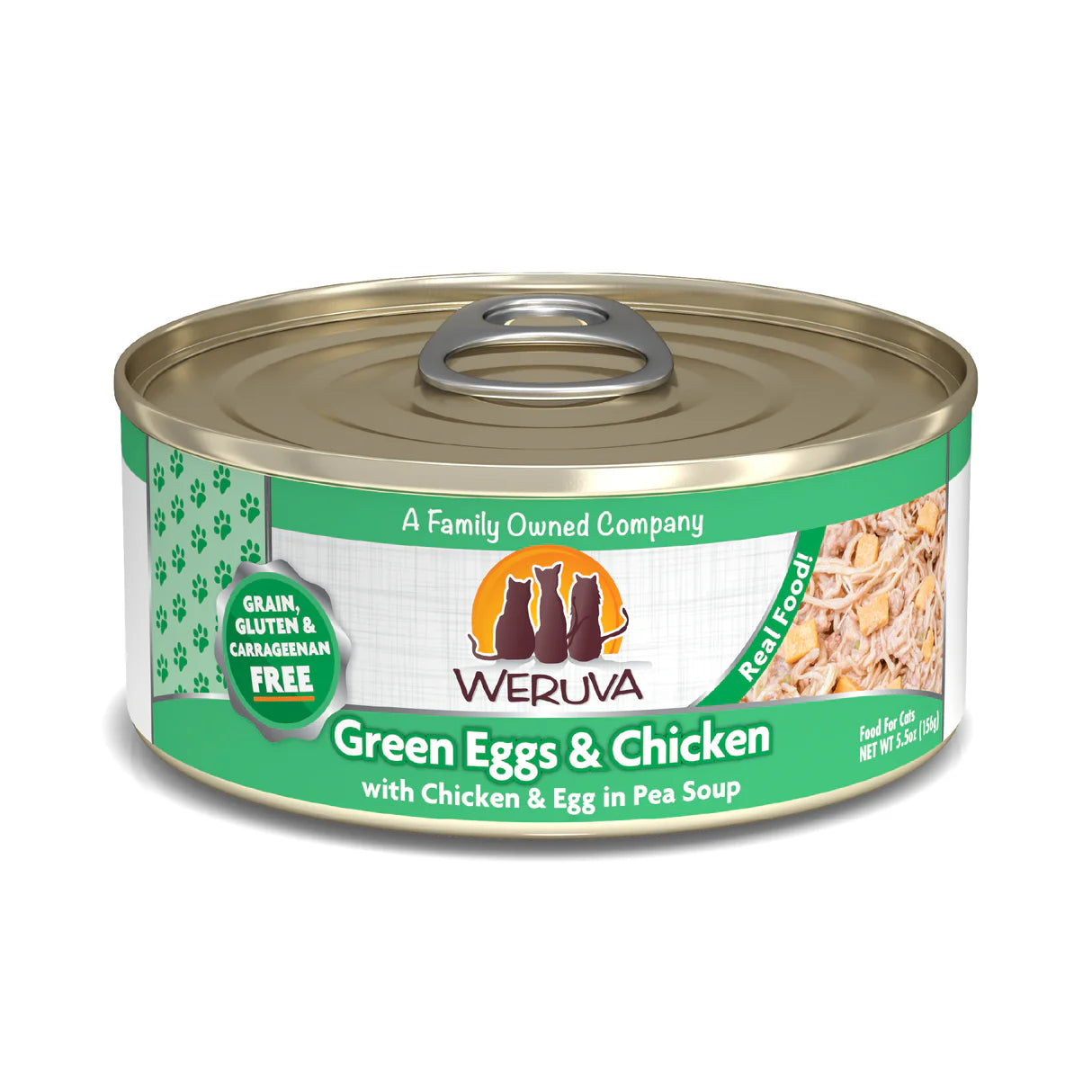 Weruva Classic Cat 'Green Eggs & Chicken' With Chicken & Egg In Pea Soup 5.5oz/155g
