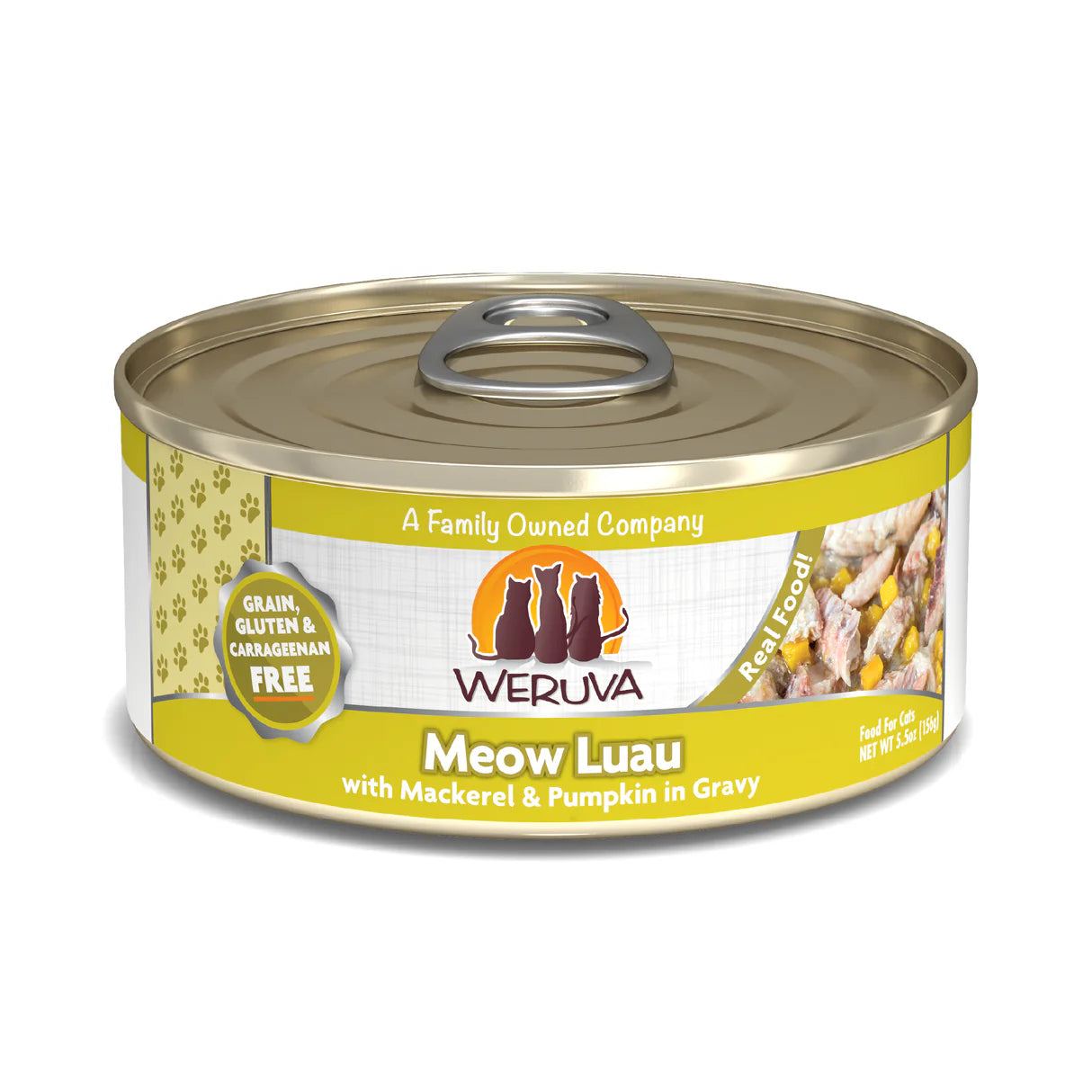 Weruva Classic Cat 'Meow Luau' With Mackeral & Pumpkin In Gravy 5.5Oz/155G