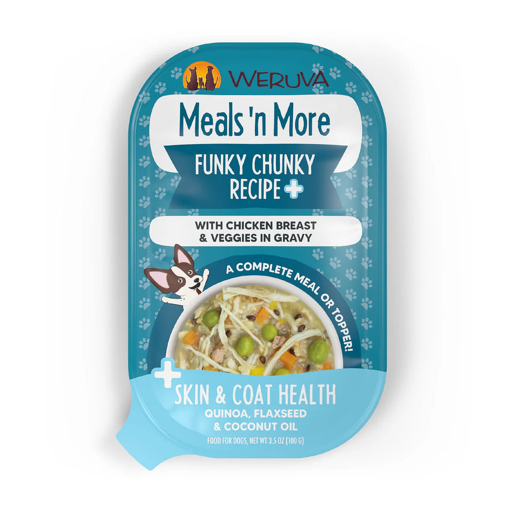 Weruva Dog Meals'N More Funky Chunky Recipe +Skin & Coat Health 3.5Oz/100G