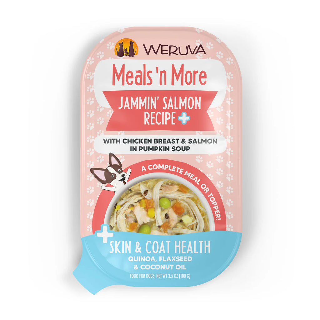Weruva Dog Meals'N More Jammin' Salmon Recipe +Skin & Coat Health 3.5Oz/100G