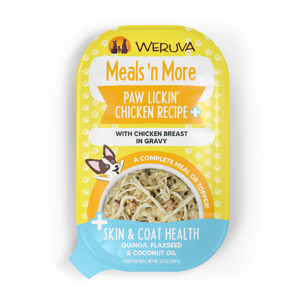 Weruva Dog Meals'N More Paw Lickin' Chicken Recipe +Skin & Coat Health 3.5Oz/100G