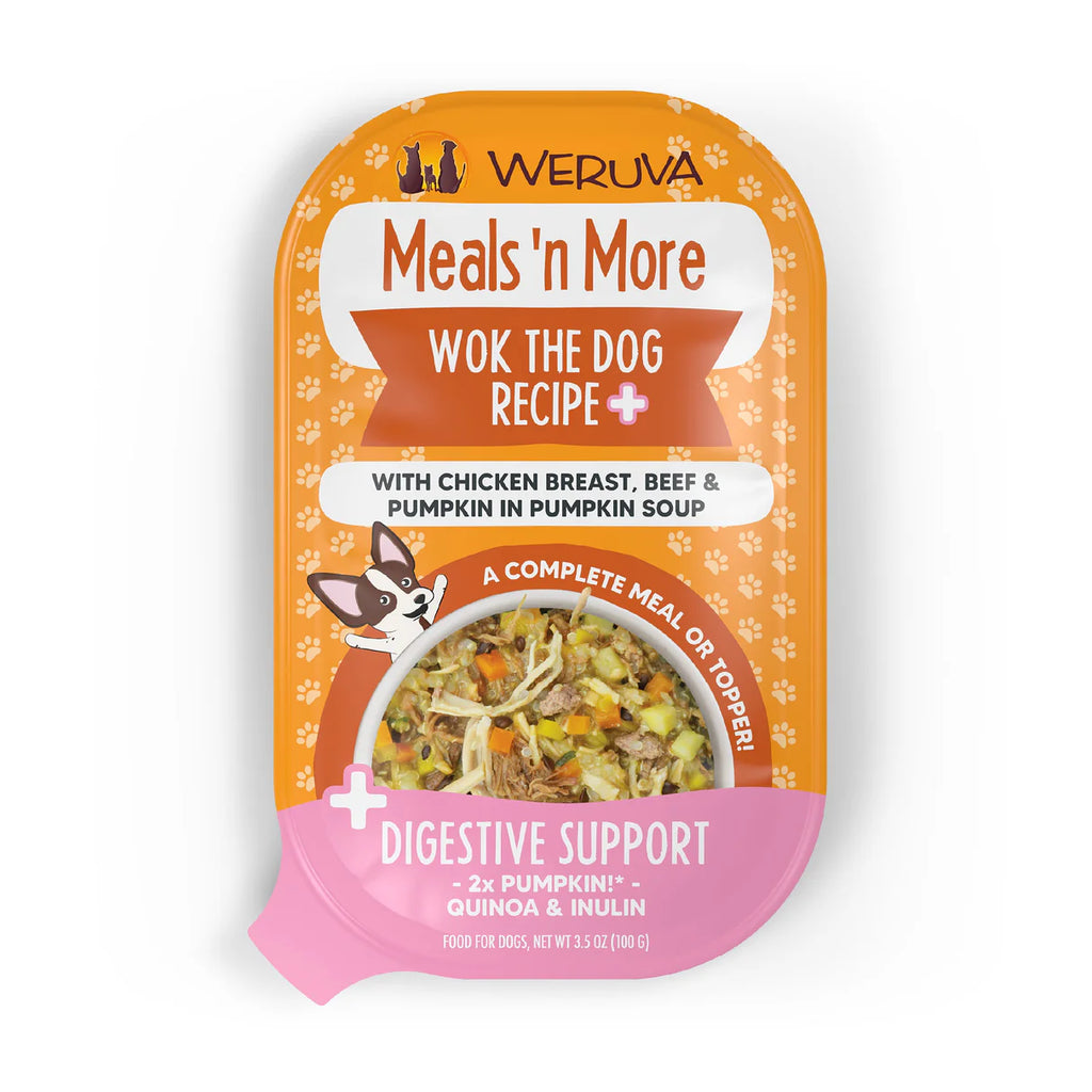 Weruva Dog Meals'N More Wok The Dog Recipe +Digestive Support 3.5Oz/100G