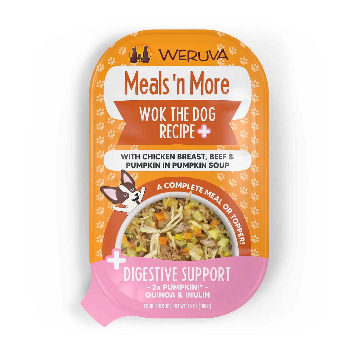 Weruva Dog Meals'N More Wok The Dog Recipe +Digestive Support 3.5Oz/100G