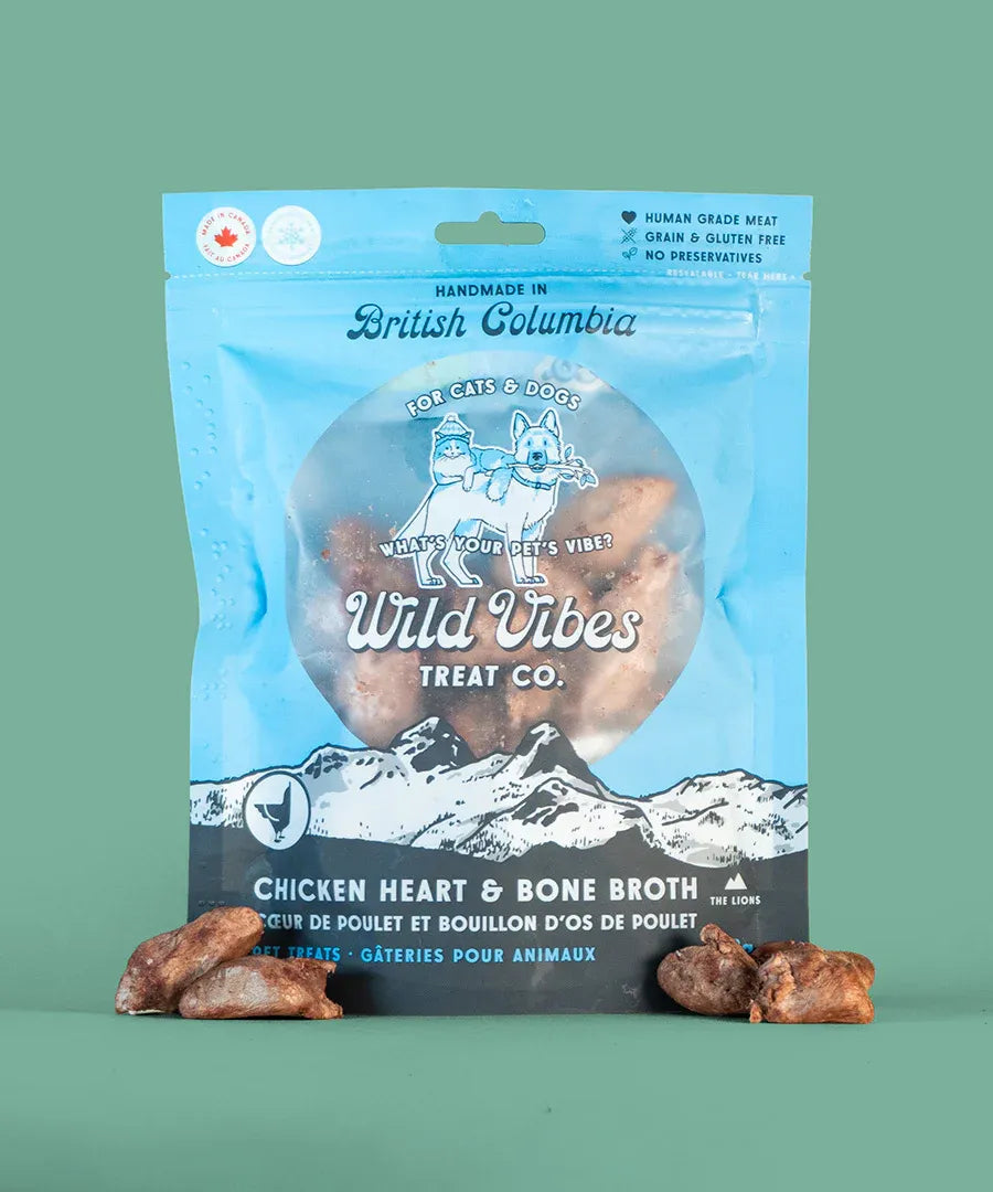 Wild Vibes Freeze Dried Chicken Hearts & Bone Broth 80G