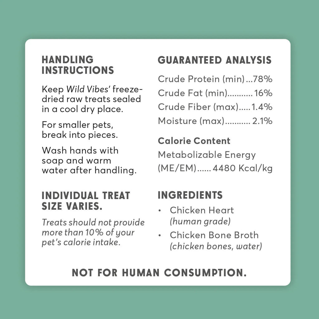 Wild Vibes Freeze Dried Chicken Hearts & Bone Broth 80G