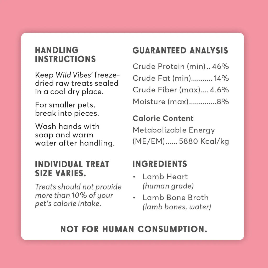 Wild Vibes Freeze Dried Lamb Heart & Bone Broth 80G