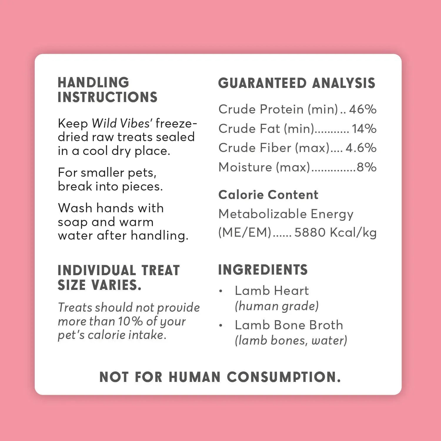 Wild Vibes Freeze Dried Lamb Heart & Bone Broth 80G
