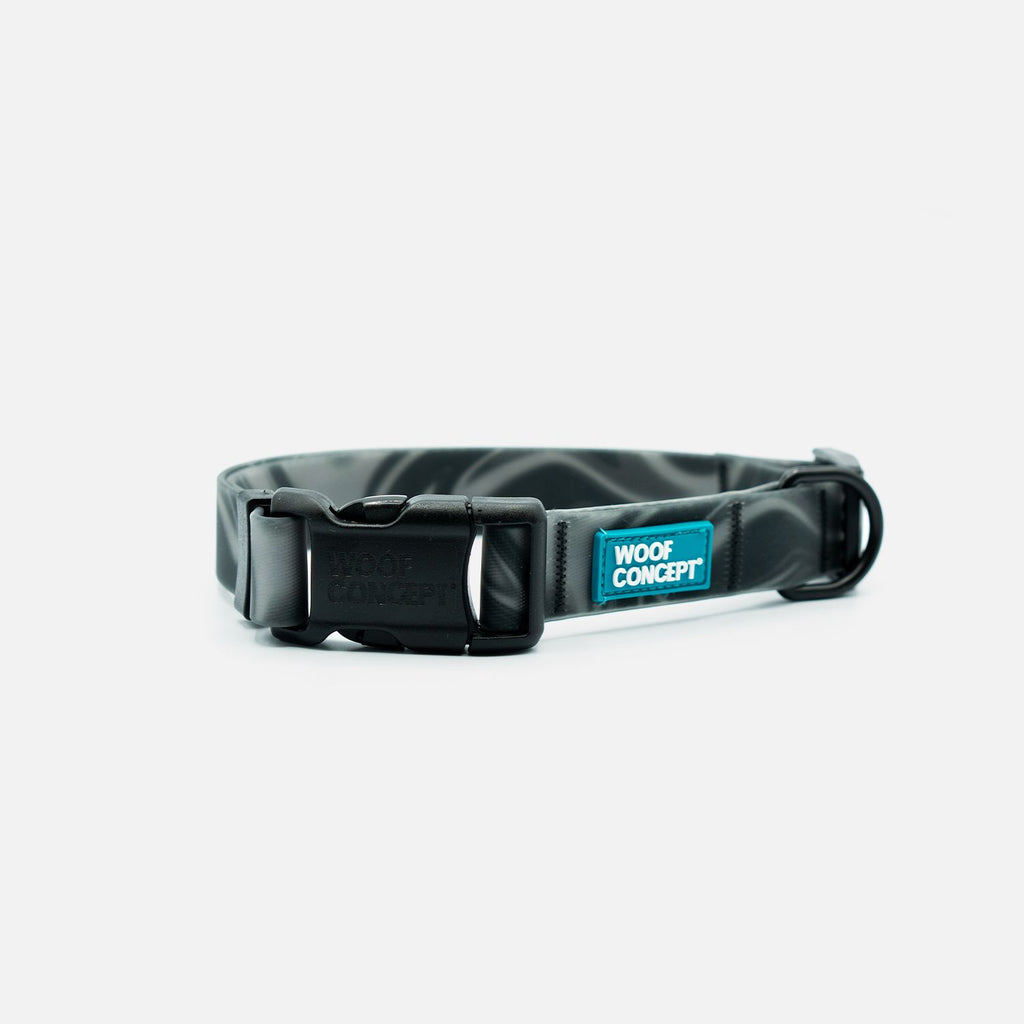 Woof Concept Collar Aqua Dark N Stormy 2 0.6" Wide Small 9"X15"
