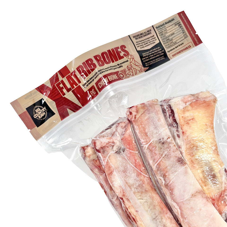 Big Country Raw Xl Flat Rib Bone 4Pc