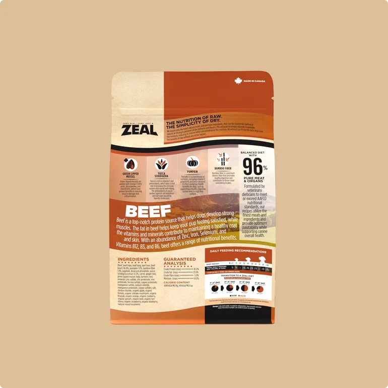 Zeal Dog Gently Air-Dried Beef 16oz/454g