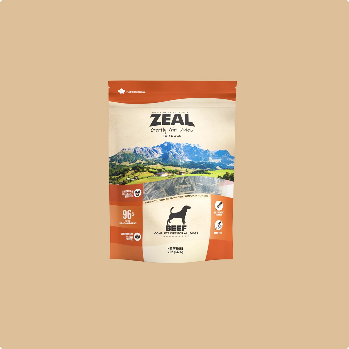 Zeal Dog Gently Air-Dried Beef 5oz/142g