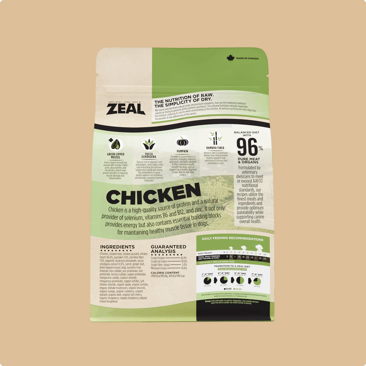 Zeal Dog Gently Air-Dried Chicken 2lb/1kg