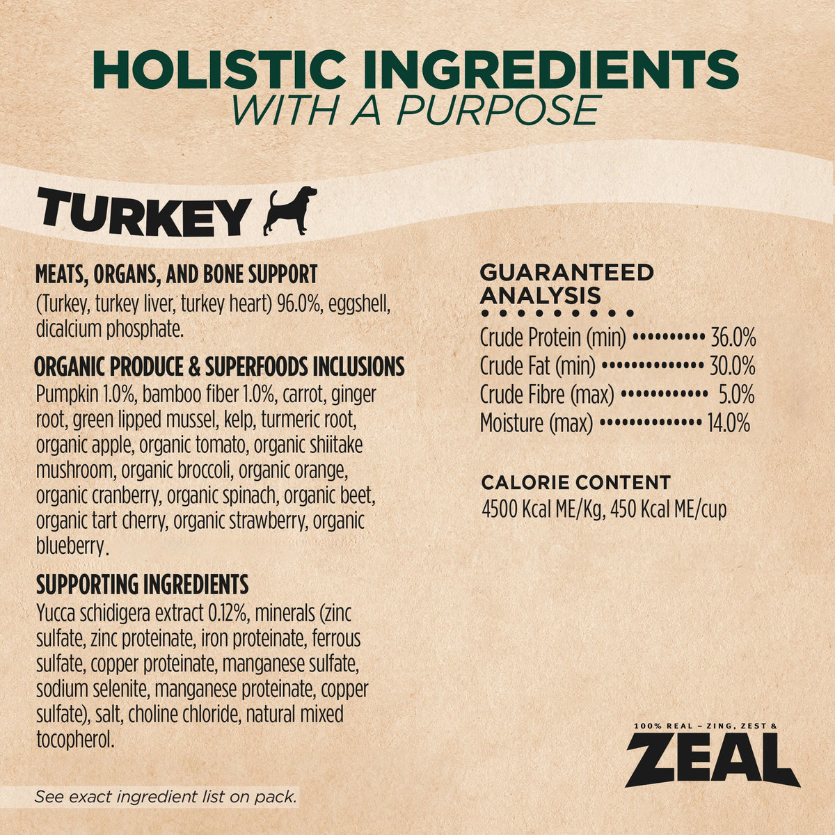 Zeal Dog Gently Air-Dried Turkey 5oz/142g