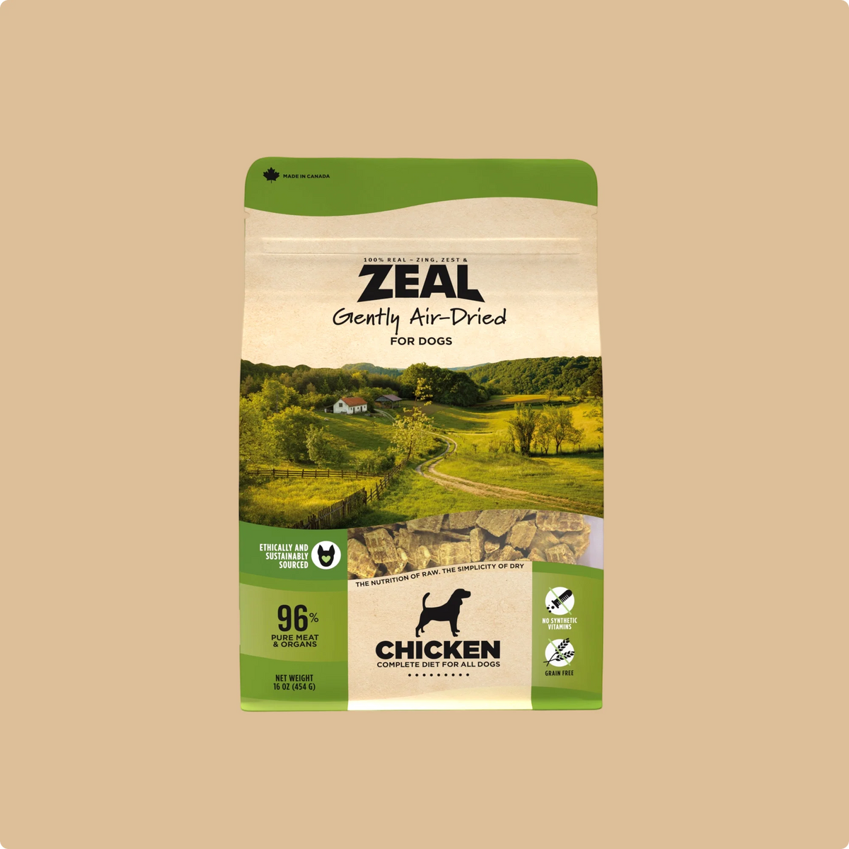 Zeal Dog Gently Air-Dried Chicken 16oz/454g