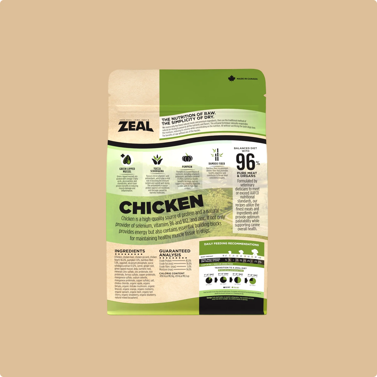Zeal Dog Gently Air-Dried Chicken 16oz/454g