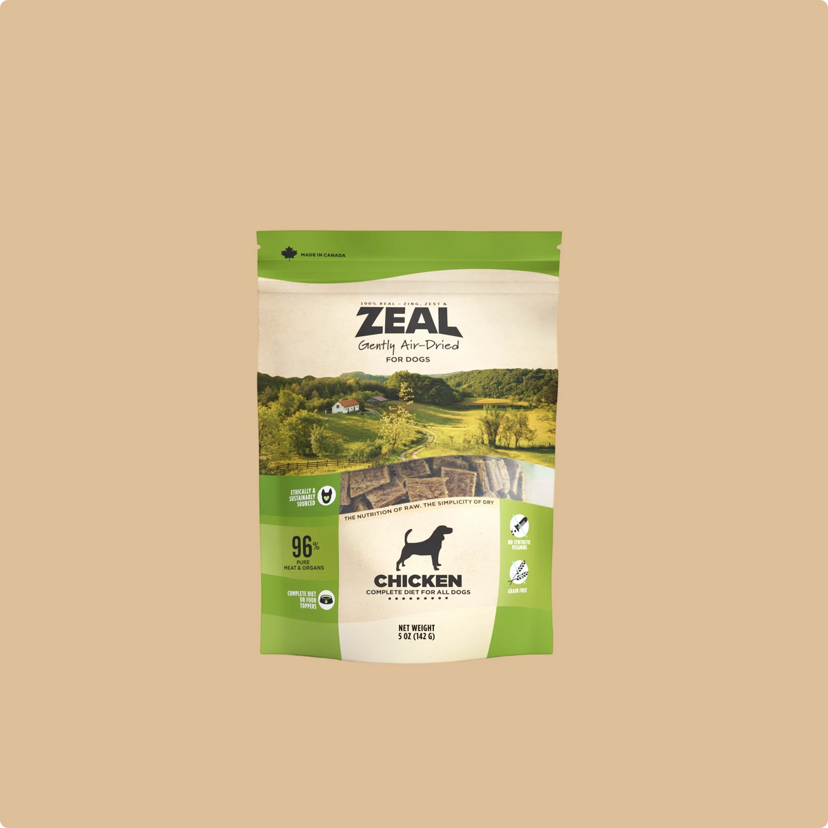 Zeal Dog Gently Air-Dried Chicken 5oz/142g