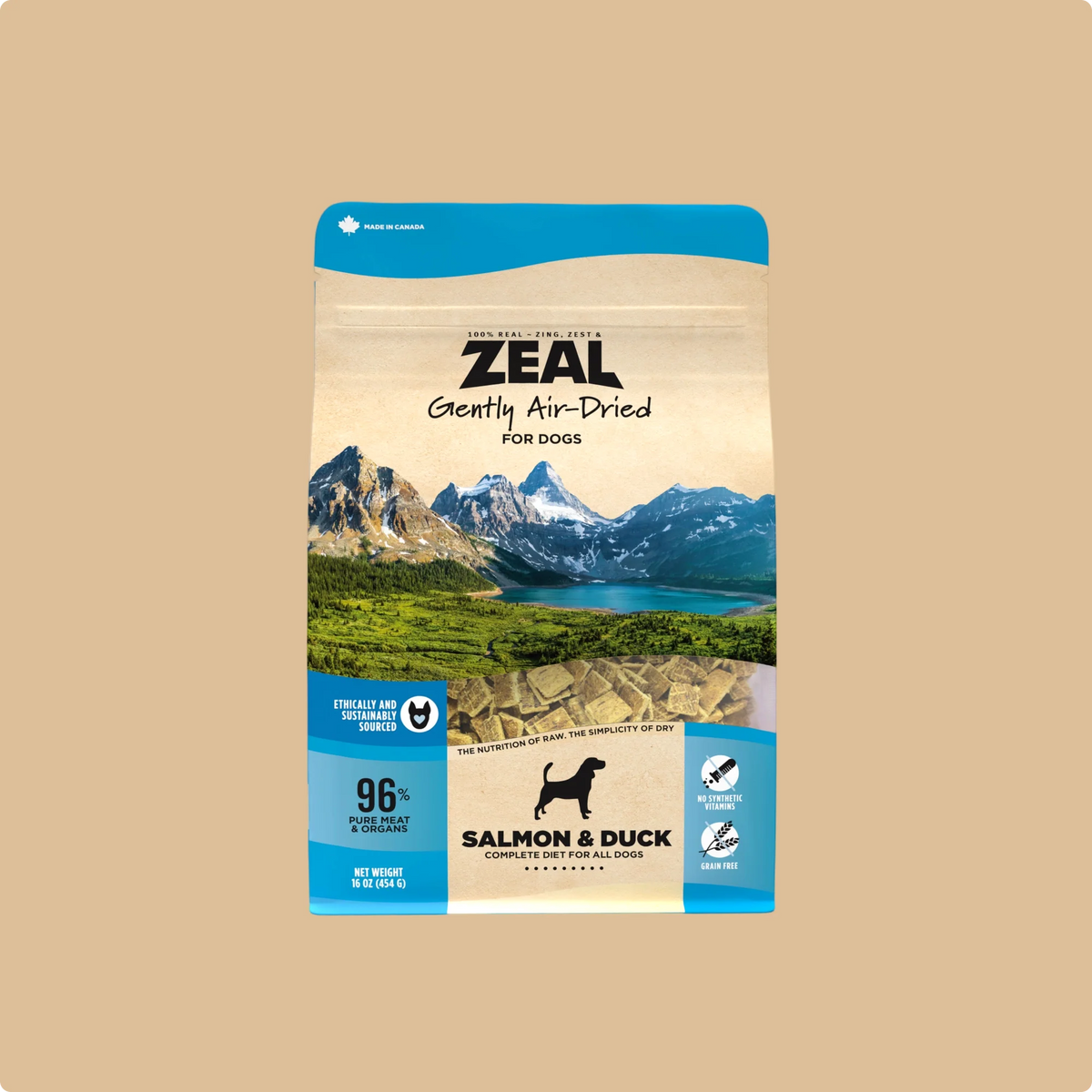 Zeal Dog Gently Air-Dried Salmon & Duck 16oz/454g