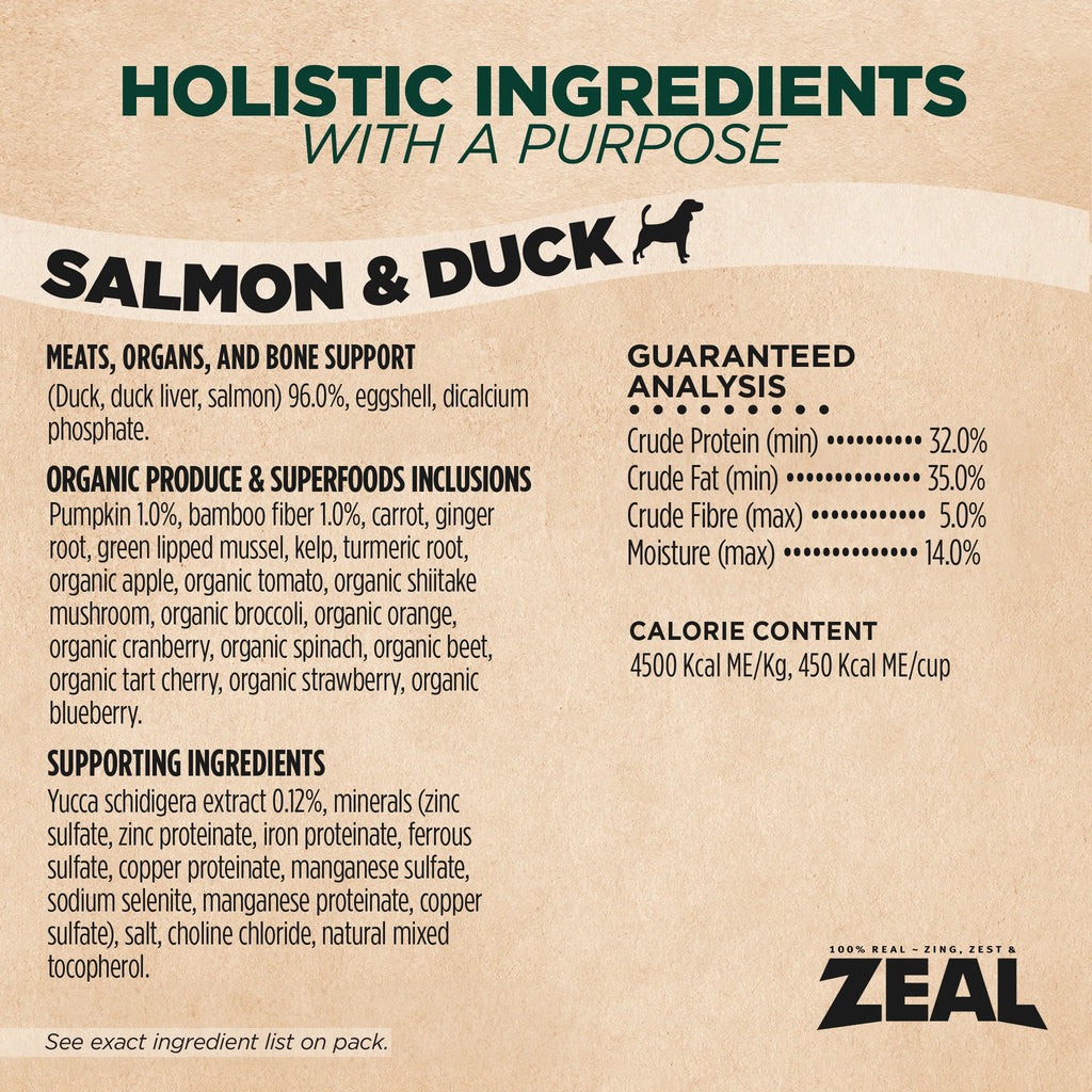 Zeal Dog Gently Air-Dried Salmon & Duck 5oz/142g
