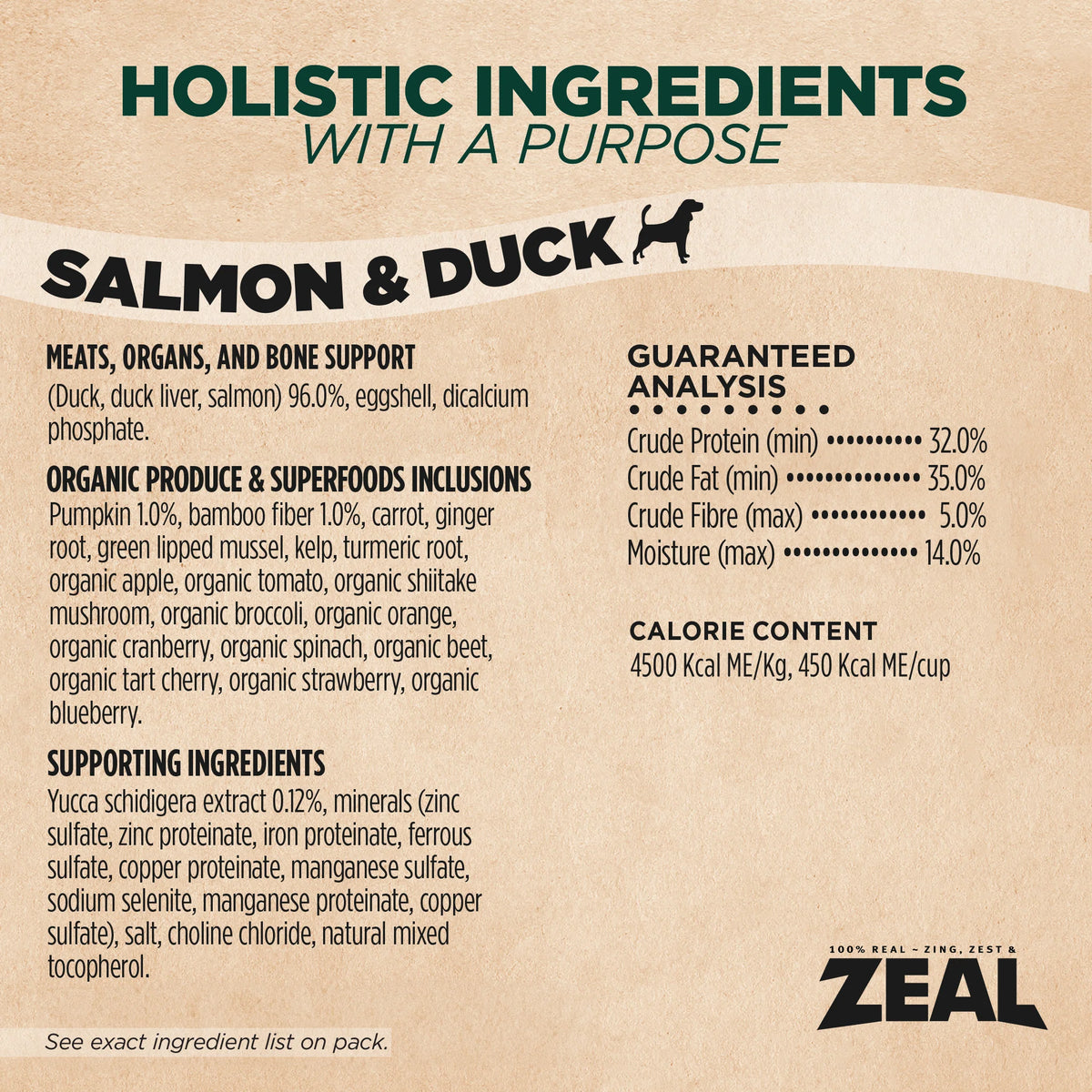 Zeal Dog Gently Air-Dried Salmon & Duck 5oz/142g