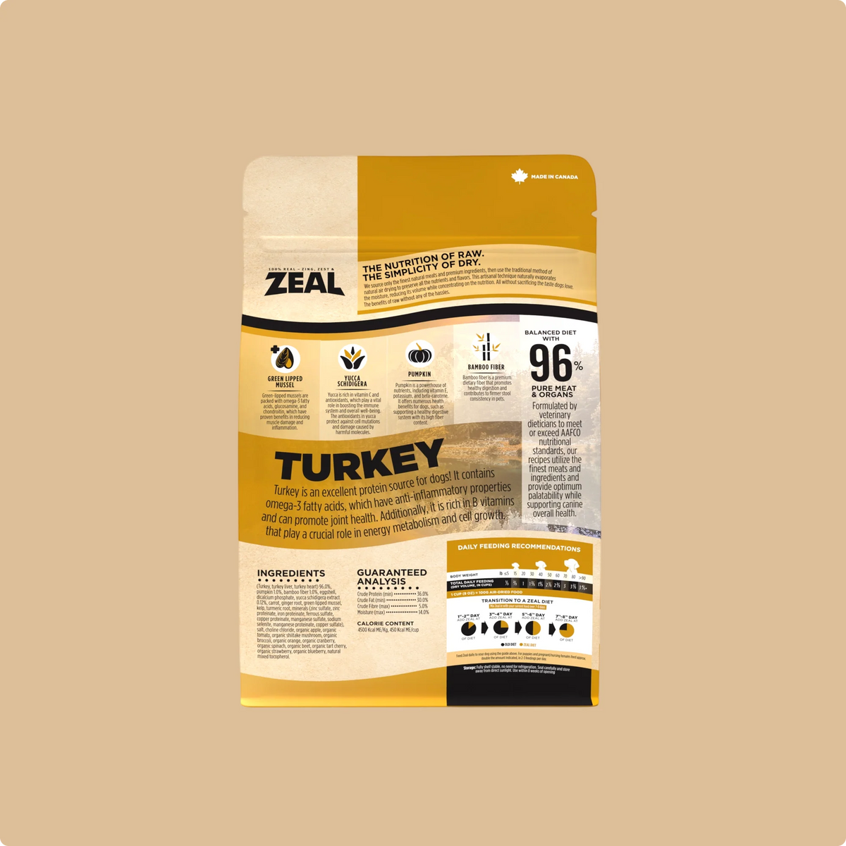 Zeal Dog Gently Air-Dried Turkey 16oz/454g